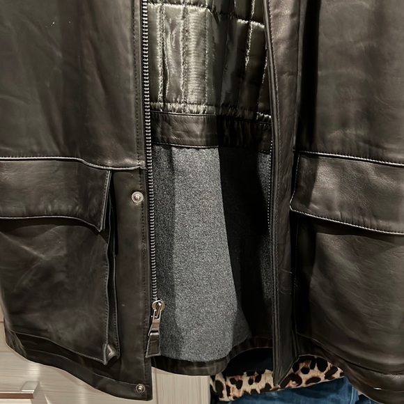 marc New York Andrew Marc black leather heavy men’s coat size medium - Picture 4 of 16